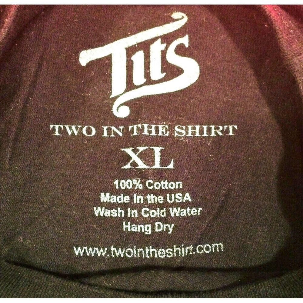 TWO IN THE SHIRT Men's Size XL Black Sweater Christmas Santa Sexy Pinup Model - Picture 4 of 4
